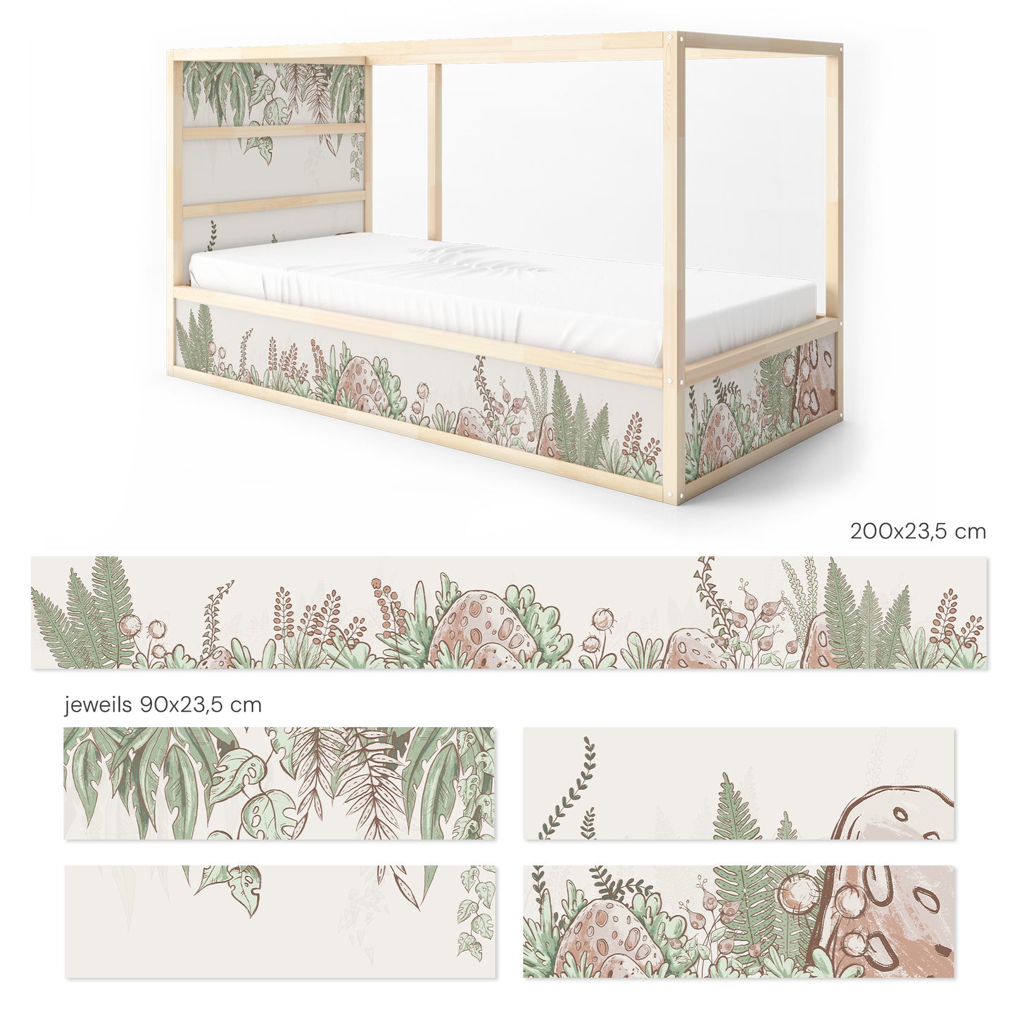 Bettaufkleber Set für IKEA Kura - Comic Dschungel