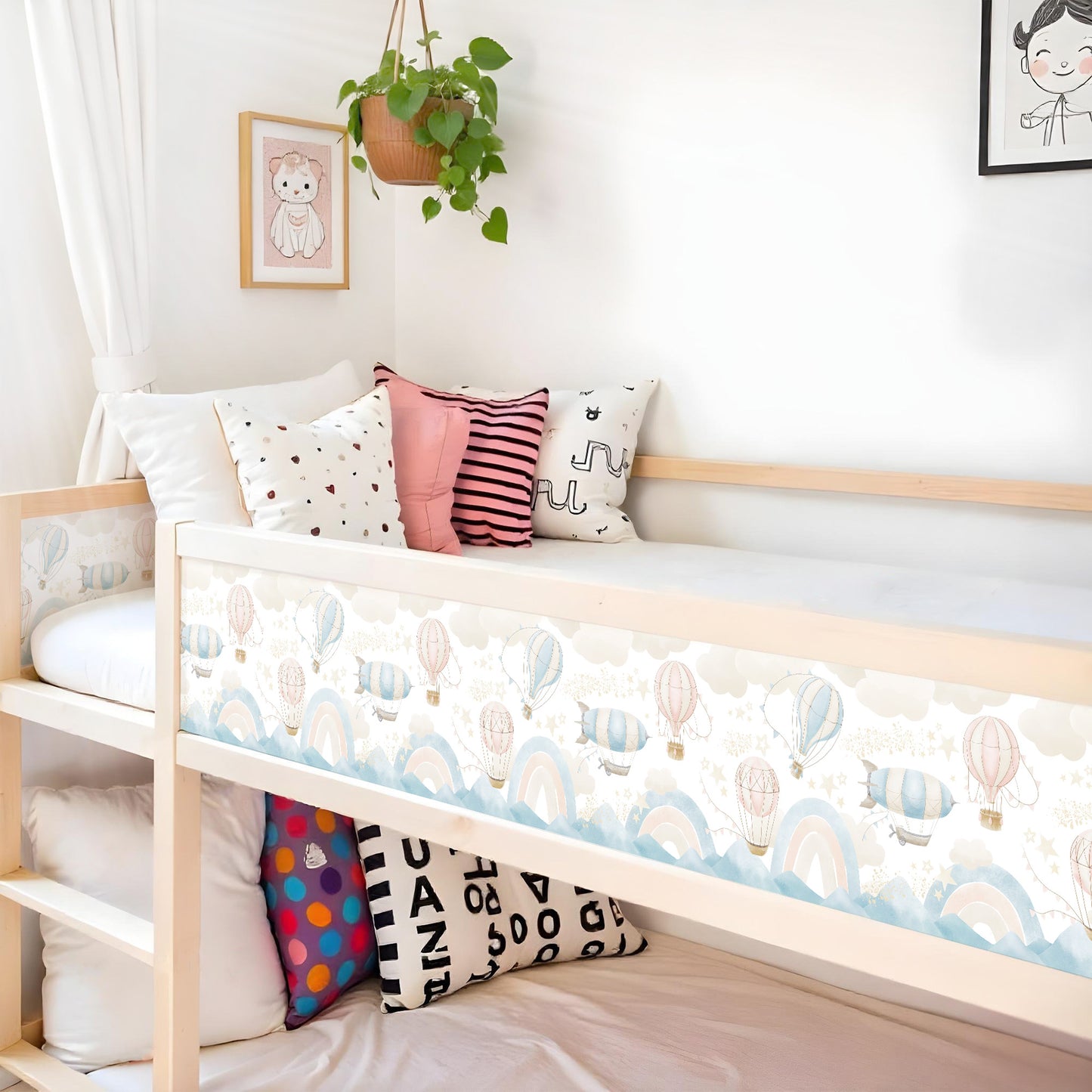 Bettaufkleber Set für IKEA Kura - Pastell Luftfahrt