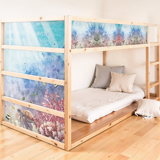 Bettaufkleber Set für IKEA Kura - Unterwasser Malerei