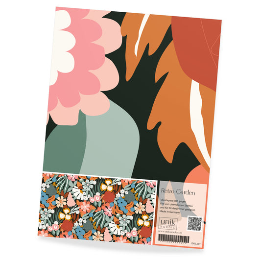 Muster Designtapete Retro Garden