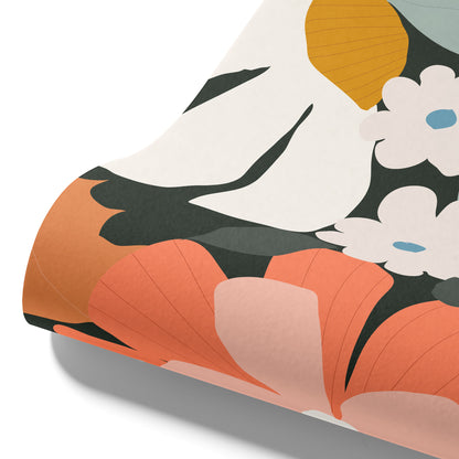 Papier peint à motif de jardin rétro