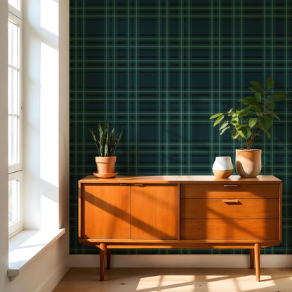 Designtapete Retro Plaid
