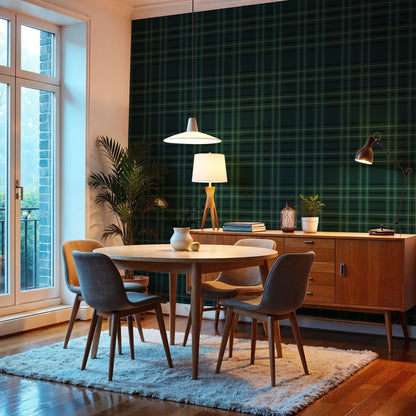 Designtapete Retro Plaid