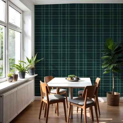Designtapete Retro Plaid