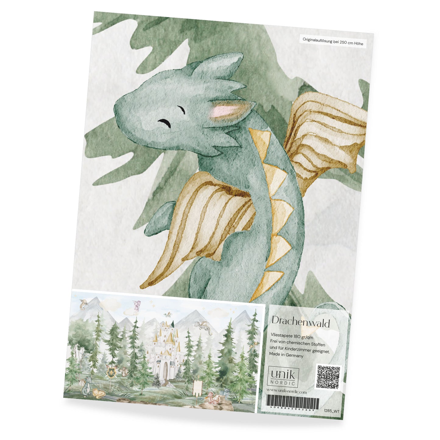 Muster Kindertapete Drachenwald