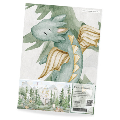 Muster Kindertapete Drachenwald