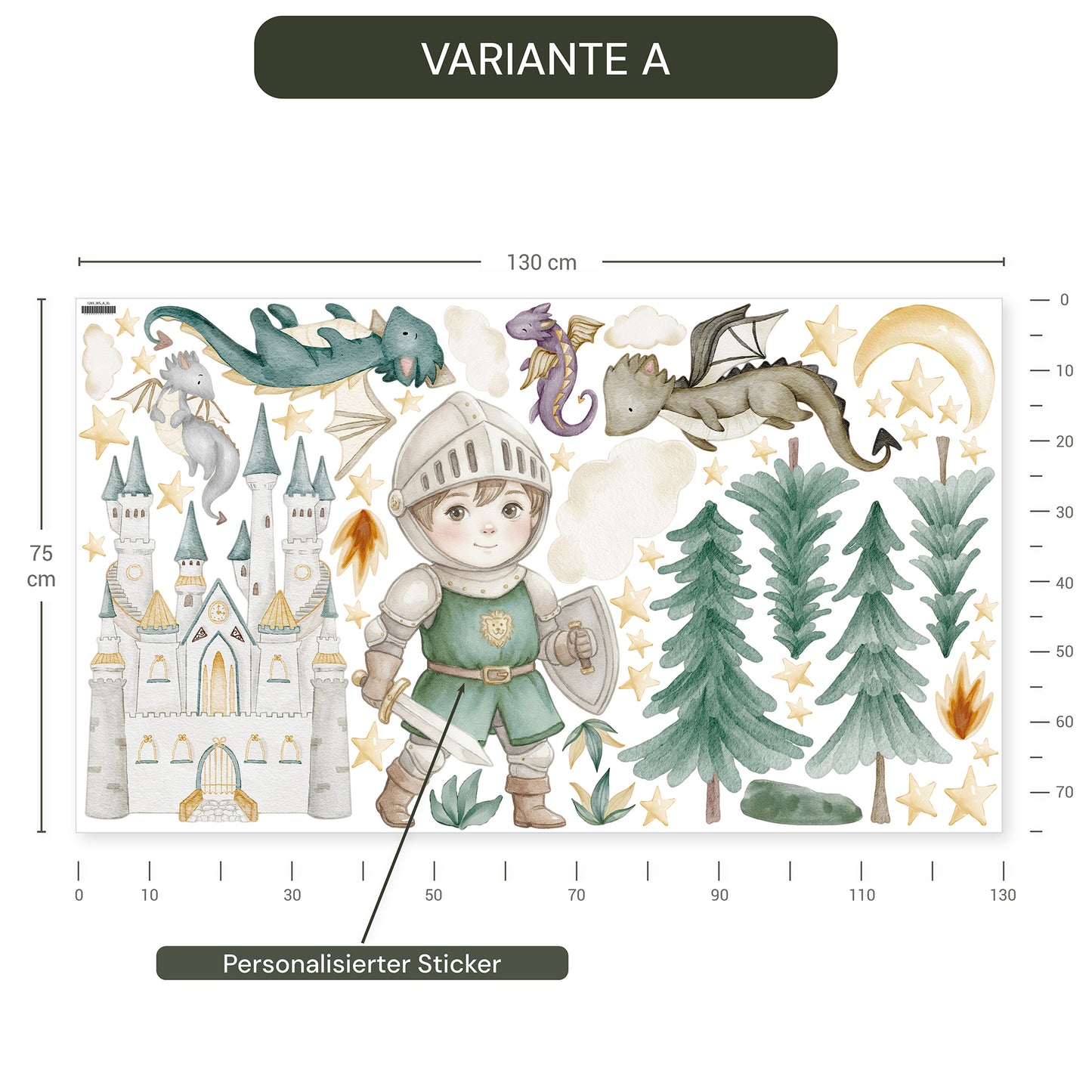 Personalisierte Wandsticker Drachenwald