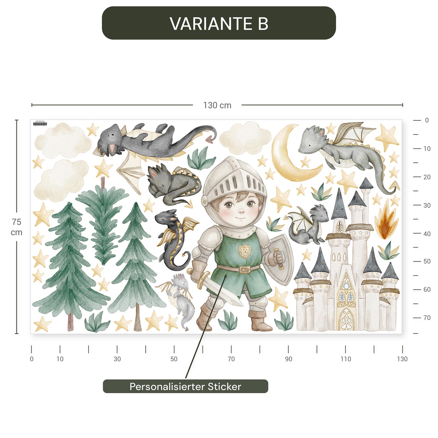 Personalisierte Wandsticker Drachenwald