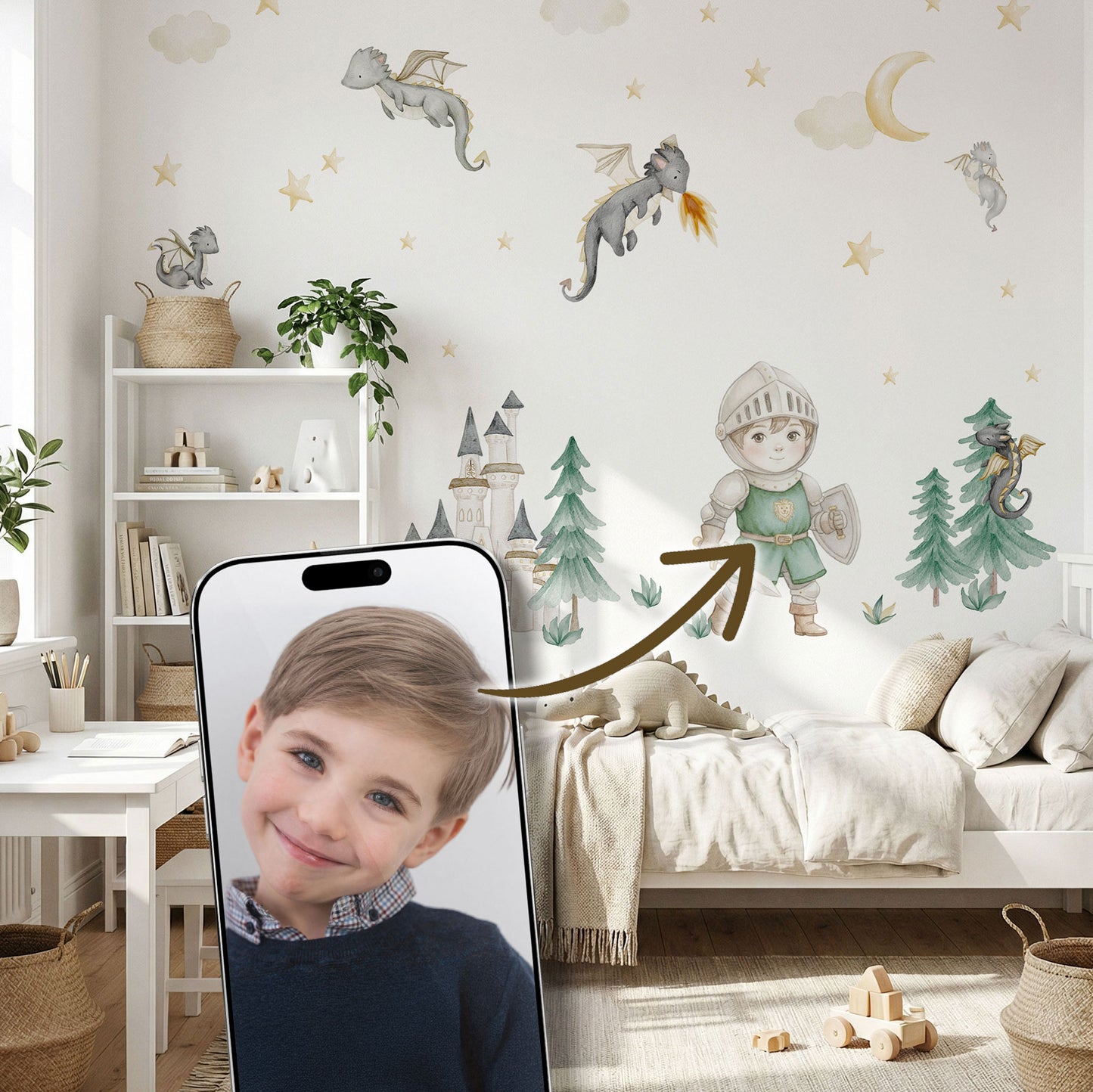 Personalisierte Wandsticker Drachenwald