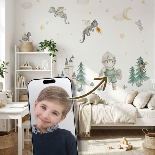 Personalisierte Wandsticker Drachenwald