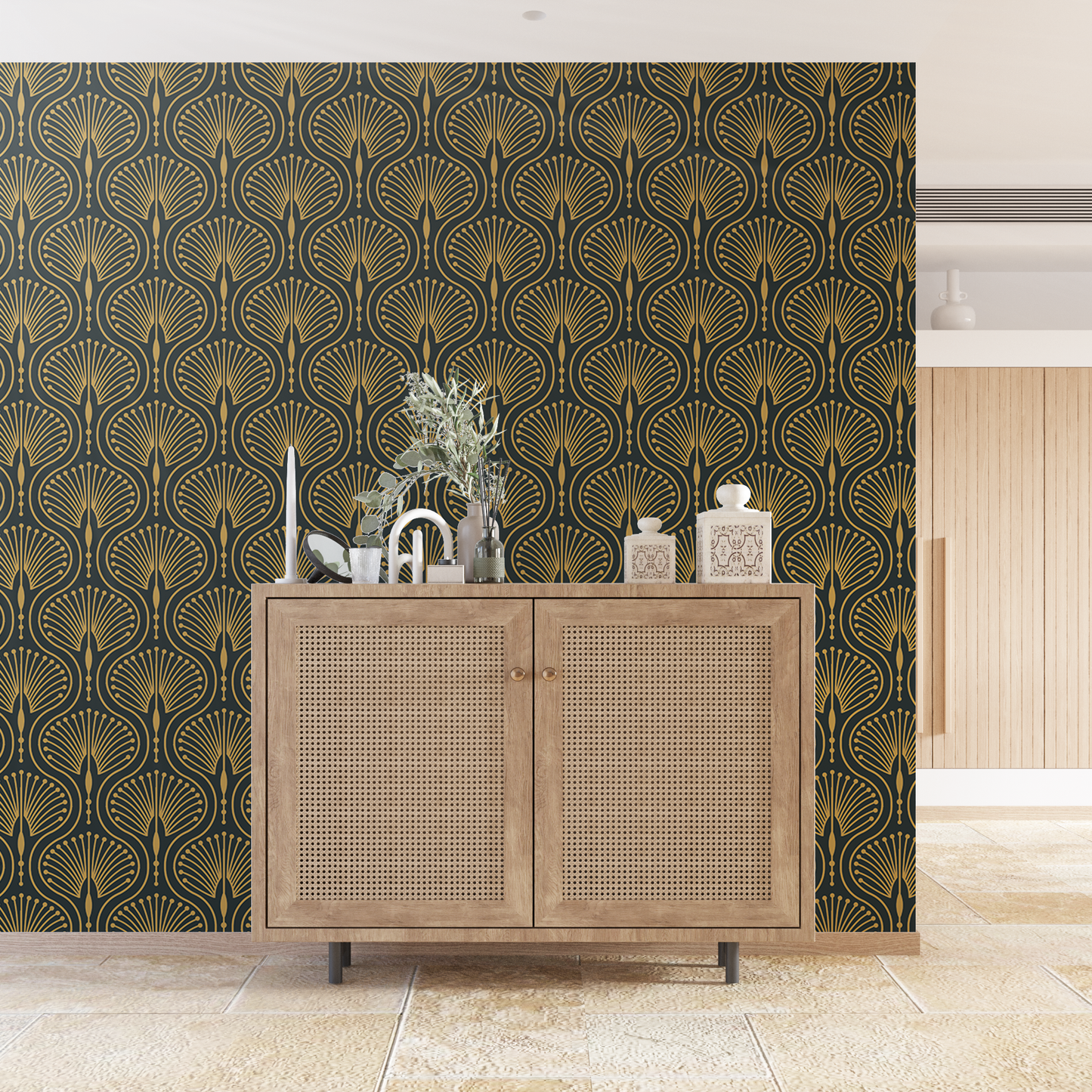 Designtapete Art Deco Fa¨cher