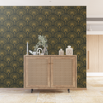 Designtapete Art Deco Fächer