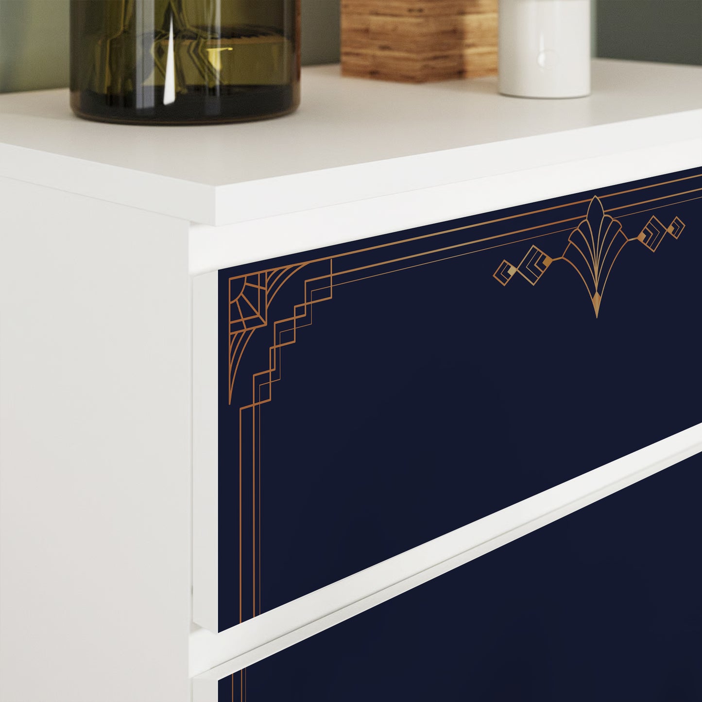 IKEA Malm Möbelfolie Art Deco Rahmen