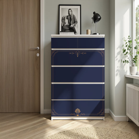IKEA Malm Möbelfolie Art Deco Rahmen