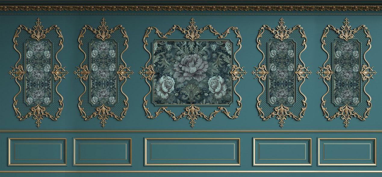 Designtapete Blumen Rahmen