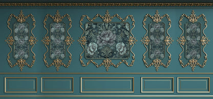 Papier peint design à cadres floraux