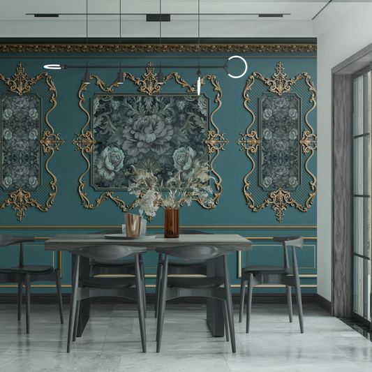 Designtapete Blumen Rahmen