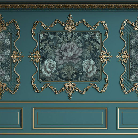 Designtapete Blumen Rahmen