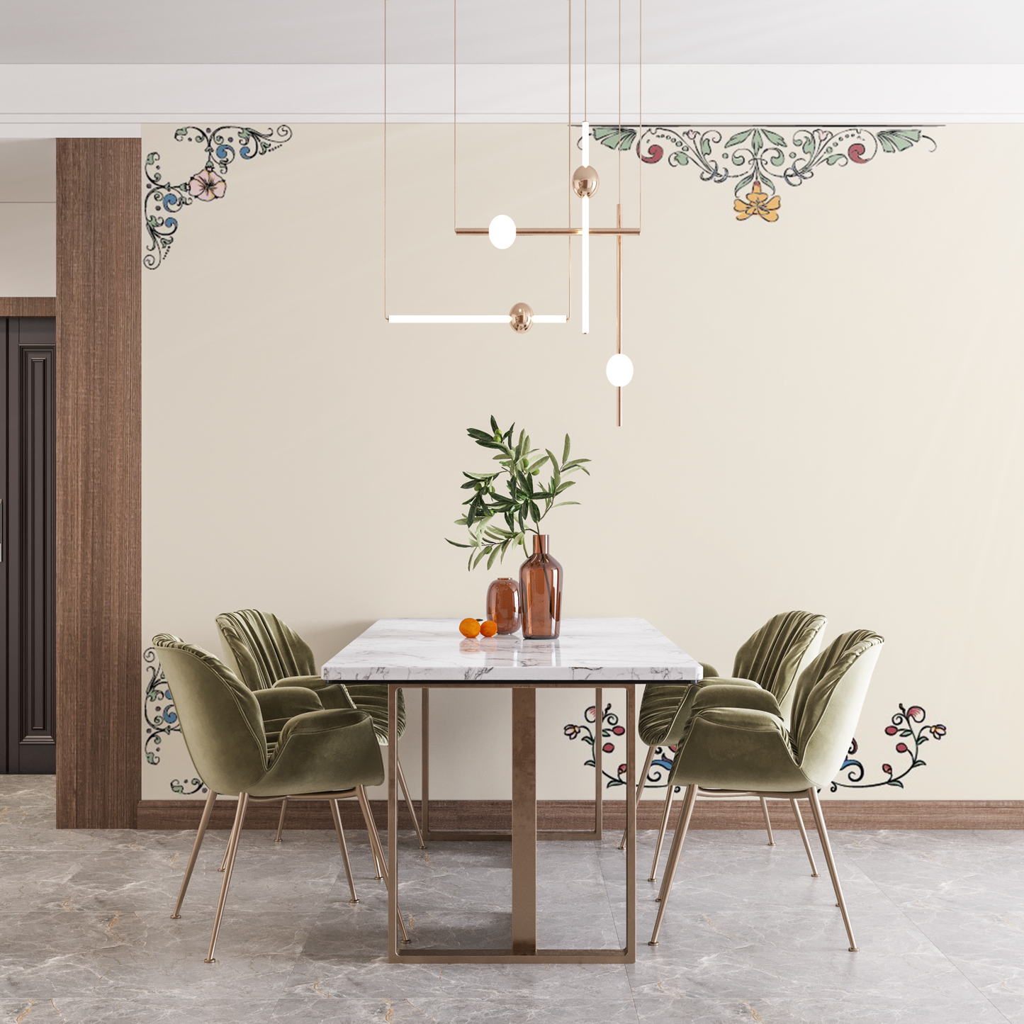 Designtapete Jugensstil Ornament