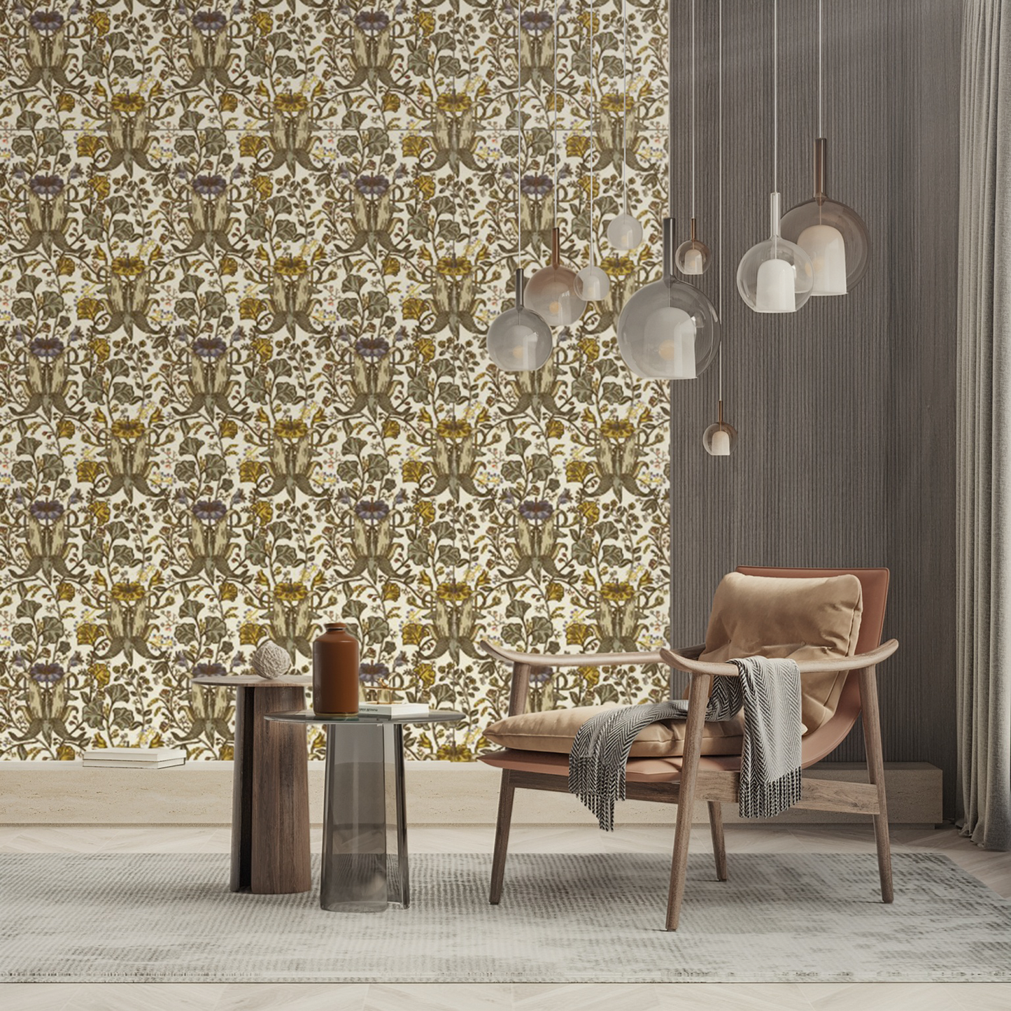 Designtapete Jugenstil Blumen