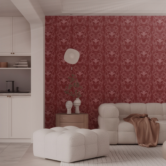 Designtapete Monochrom Ranken