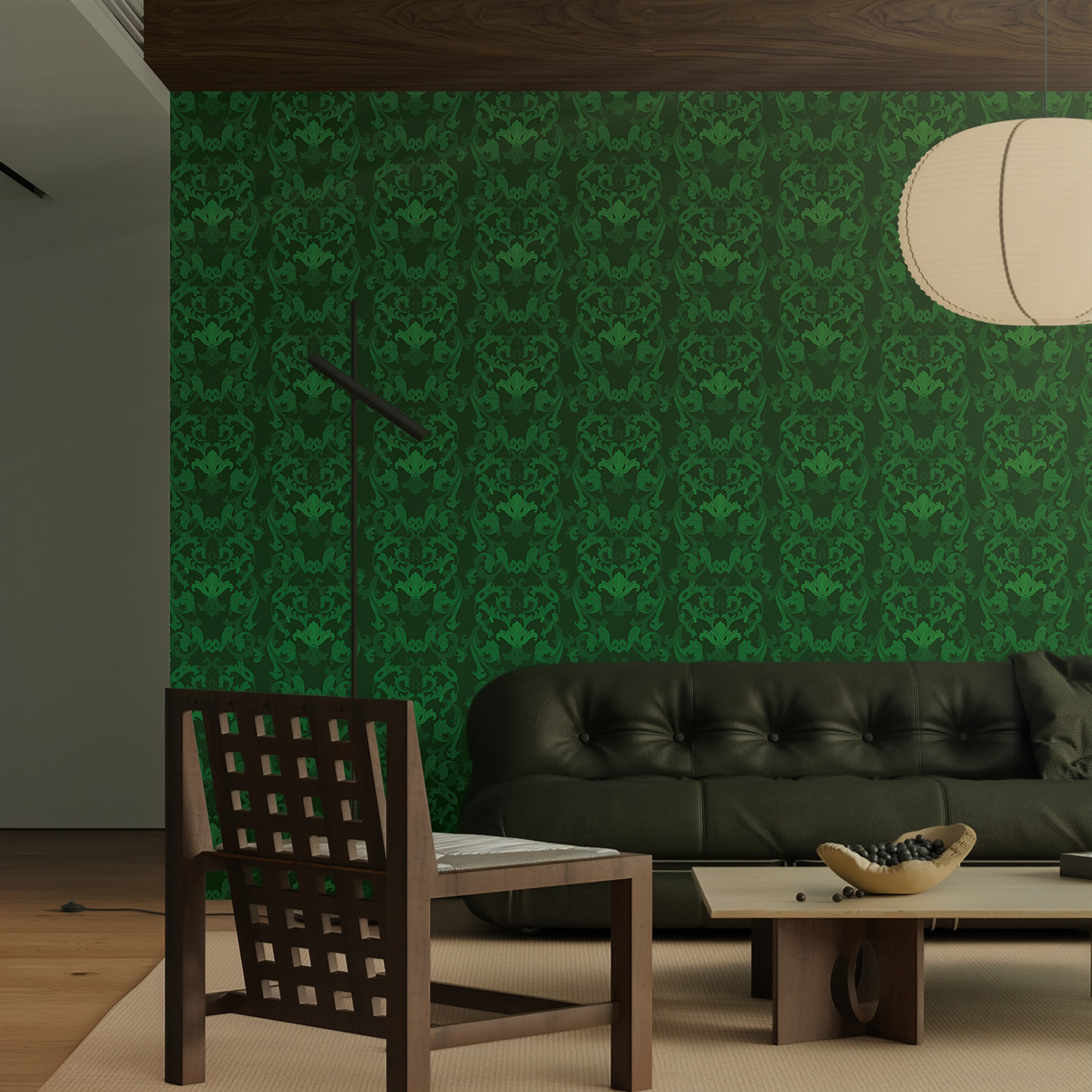 Designtapete Monochrom Ranken