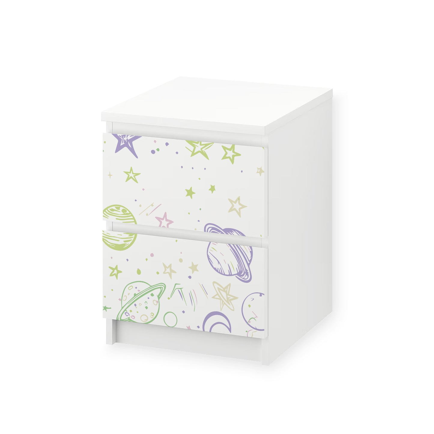 IKEA Malm Möbelfolie Doodle Weltraum