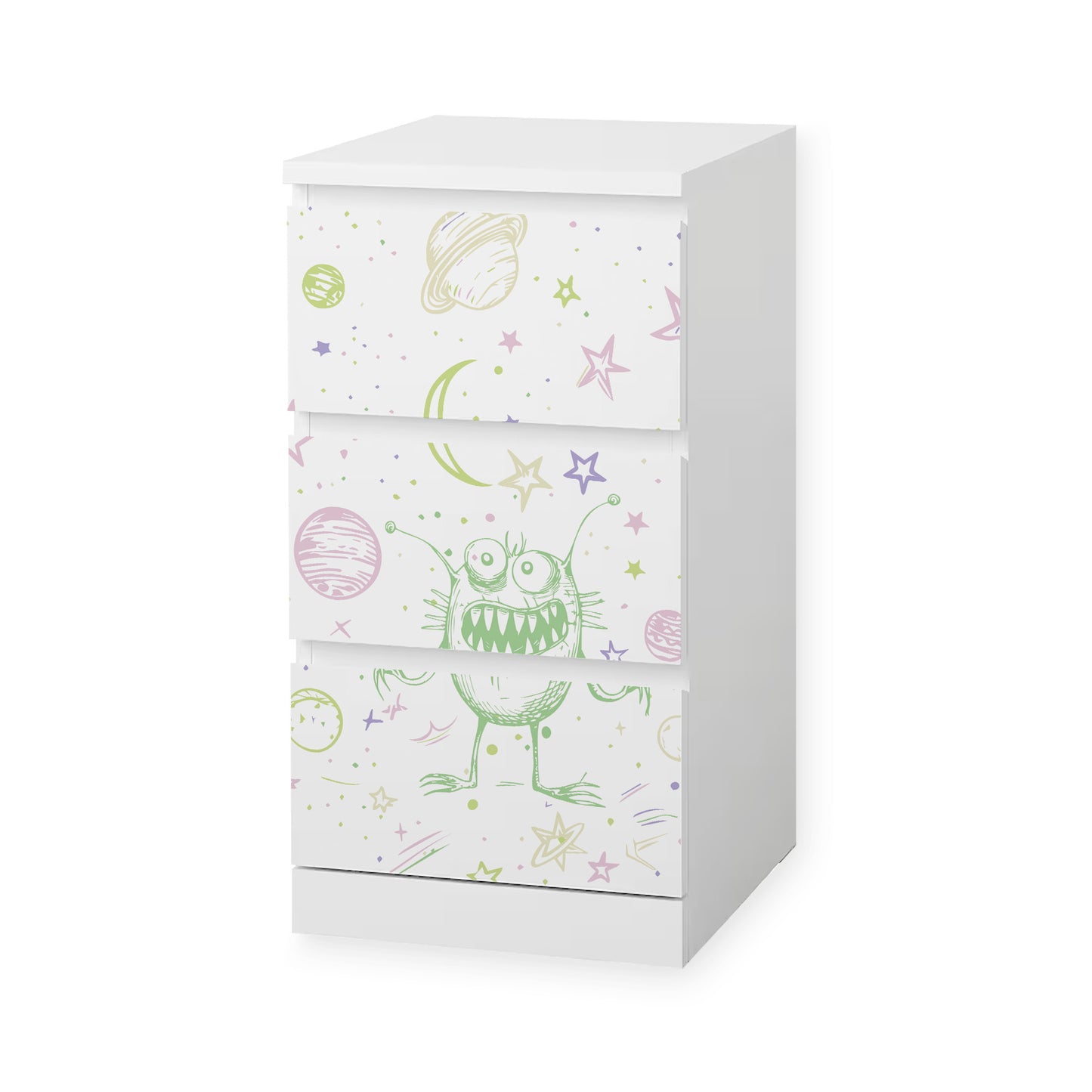 IKEA Malm Möbelfolie Doodle Weltraum