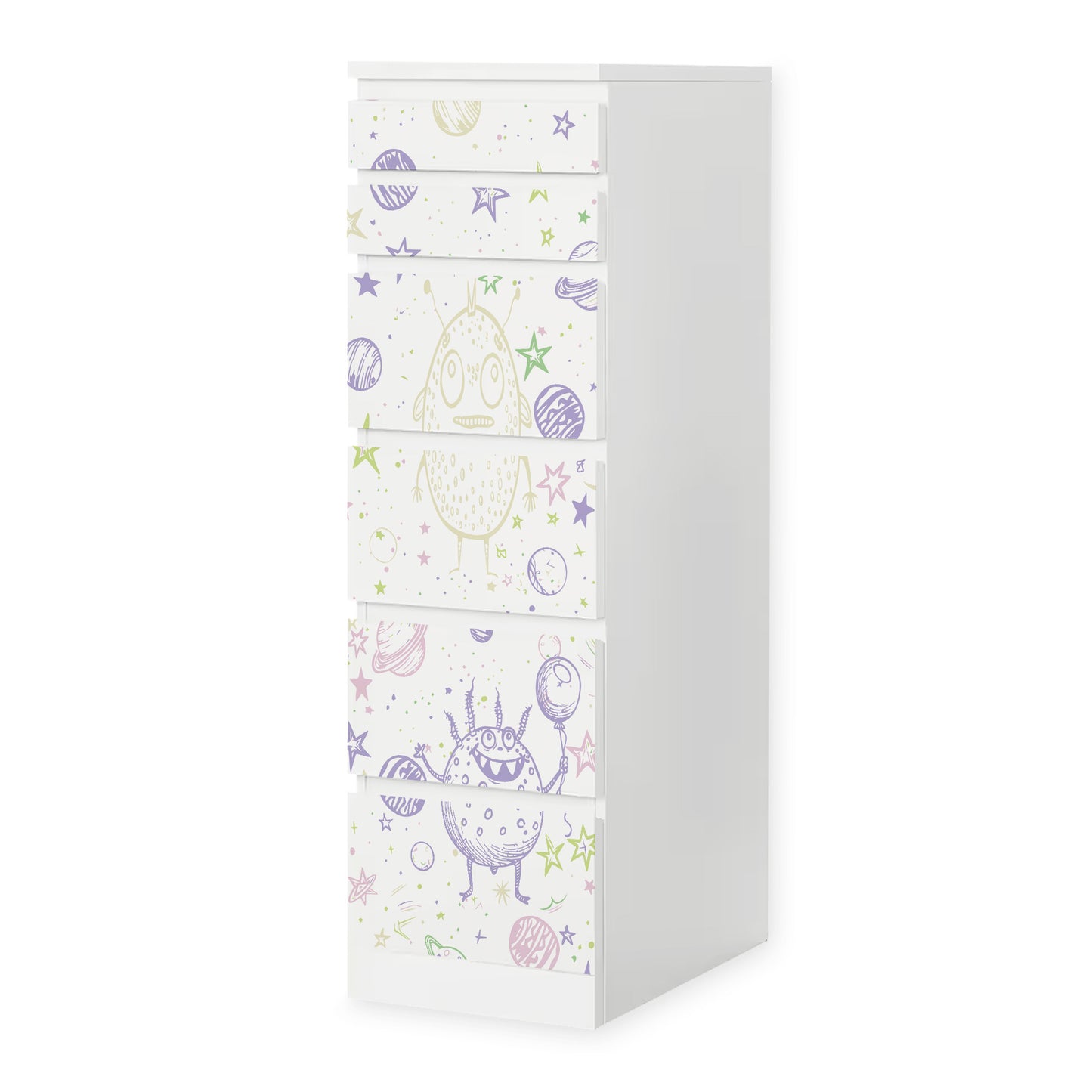 IKEA Malm Möbelfolie Doodle Weltraum