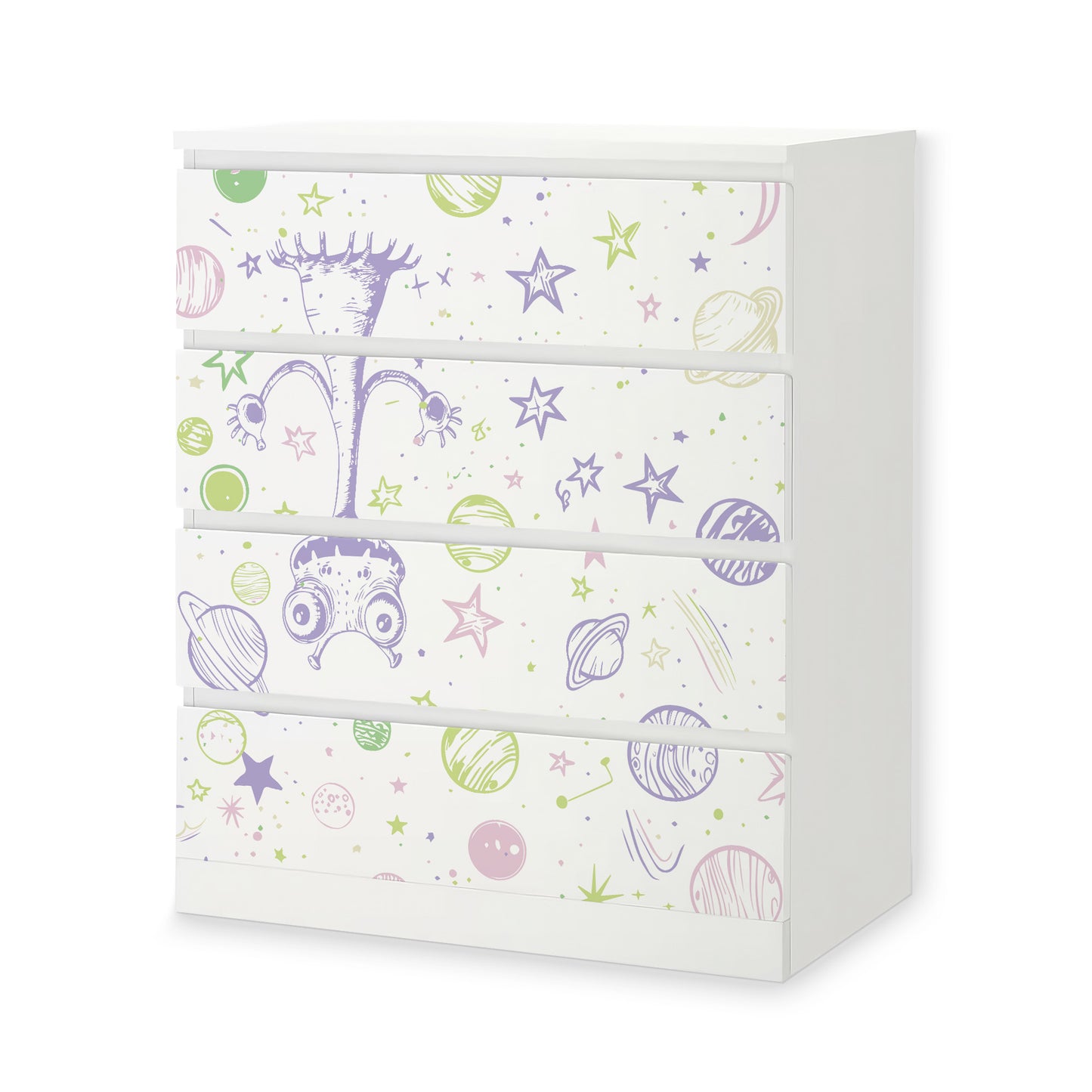 IKEA Malm Möbelfolie Doodle Weltraum