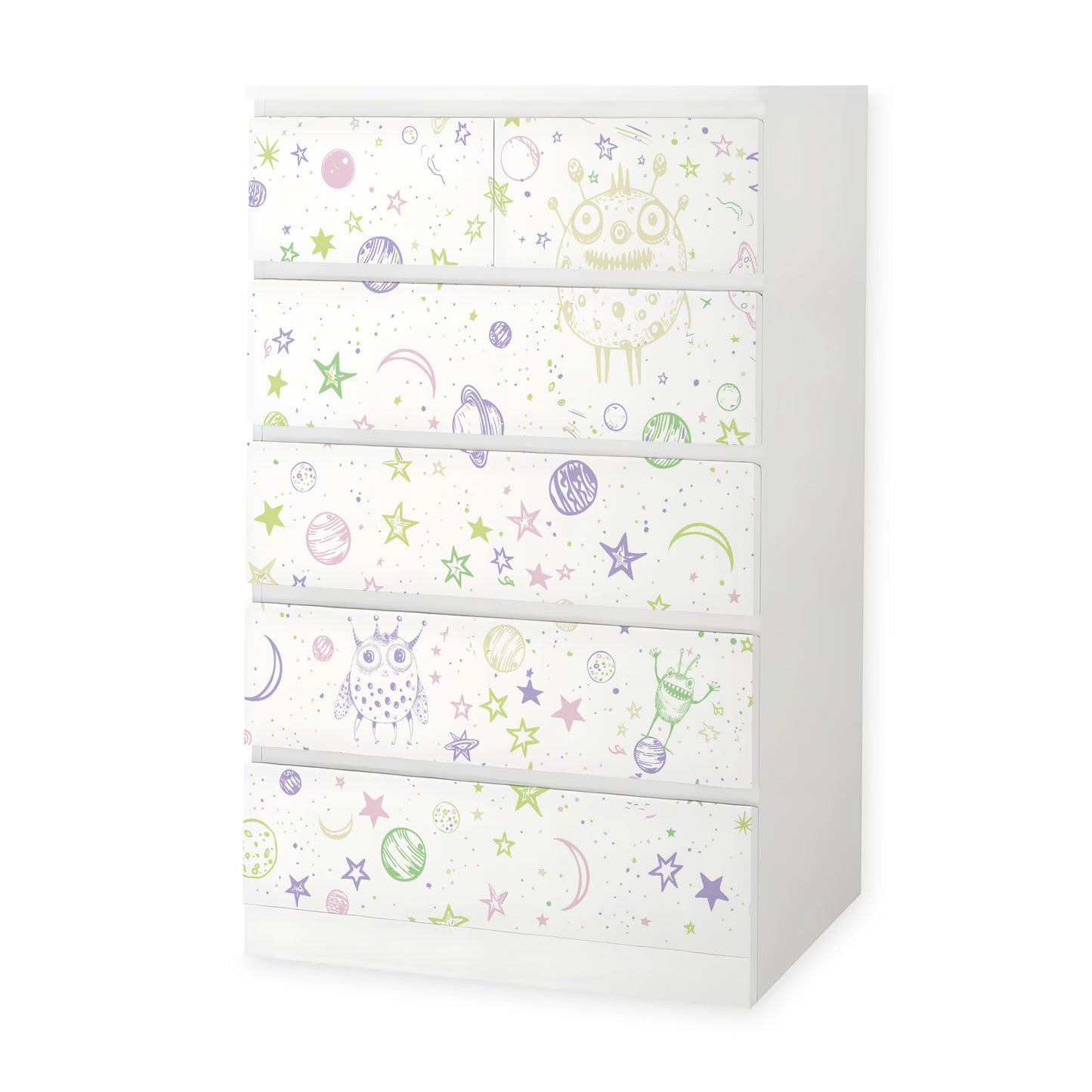 IKEA Malm Möbelfolie Doodle Weltraum