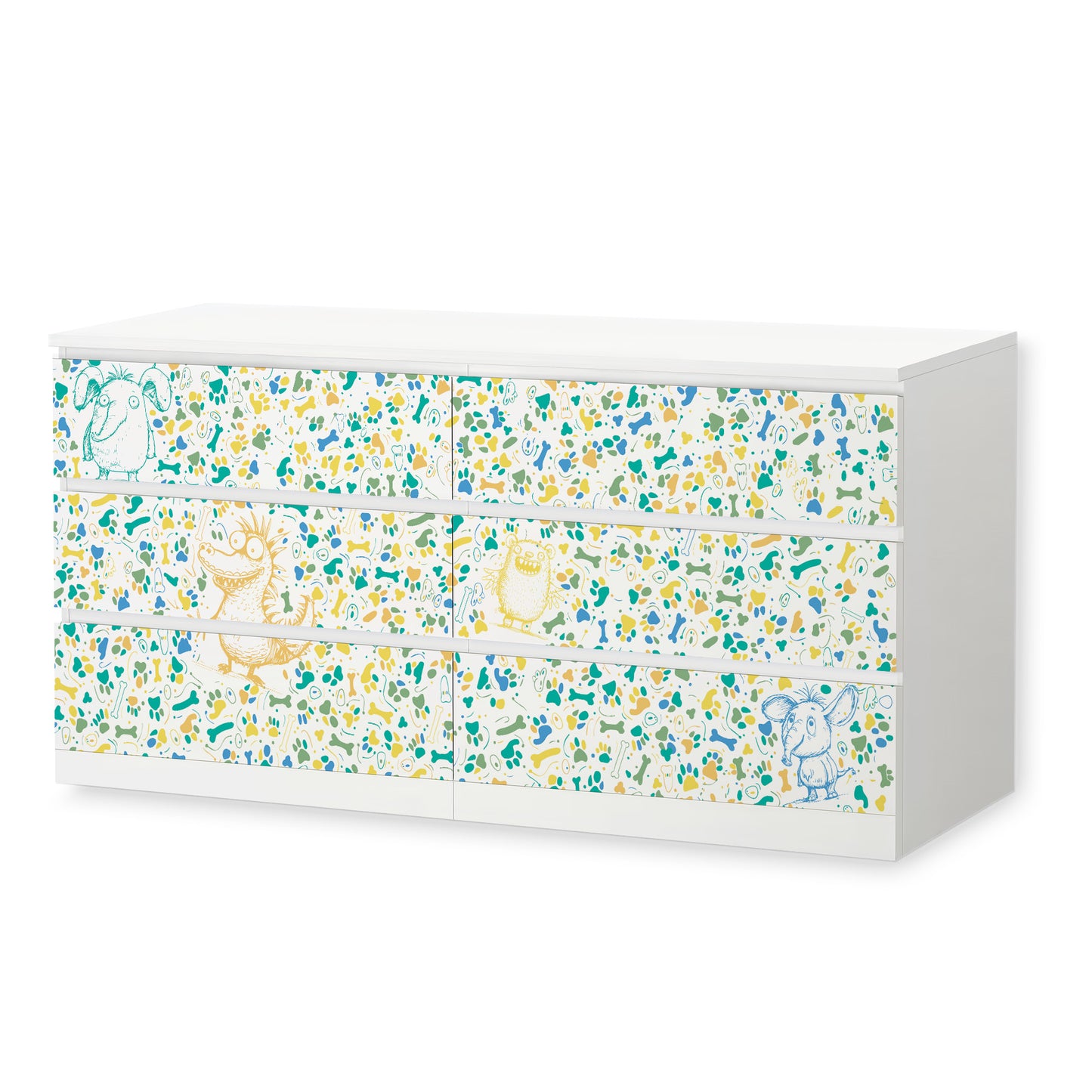 IKEA Malm Möbelfolie Doodle Tiere