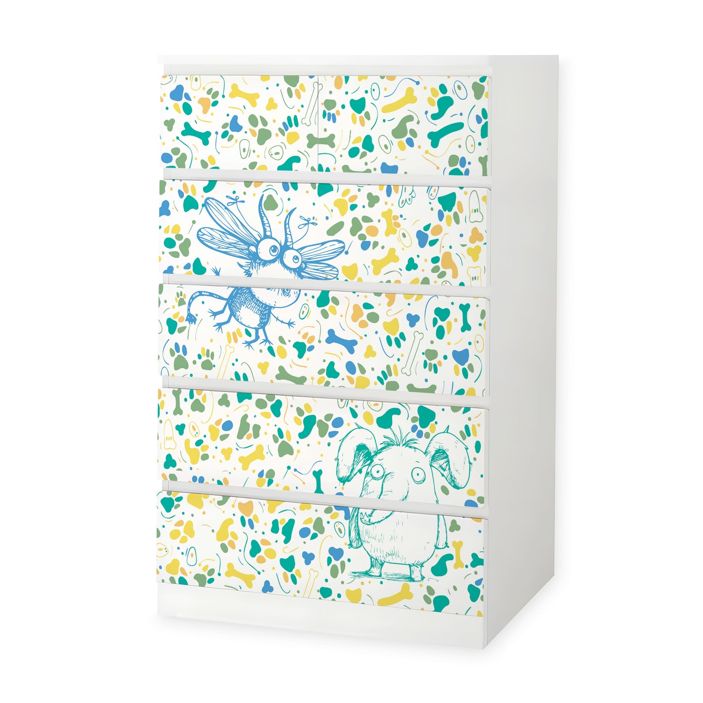 IKEA Malm Möbelfolie Doodle Tiere