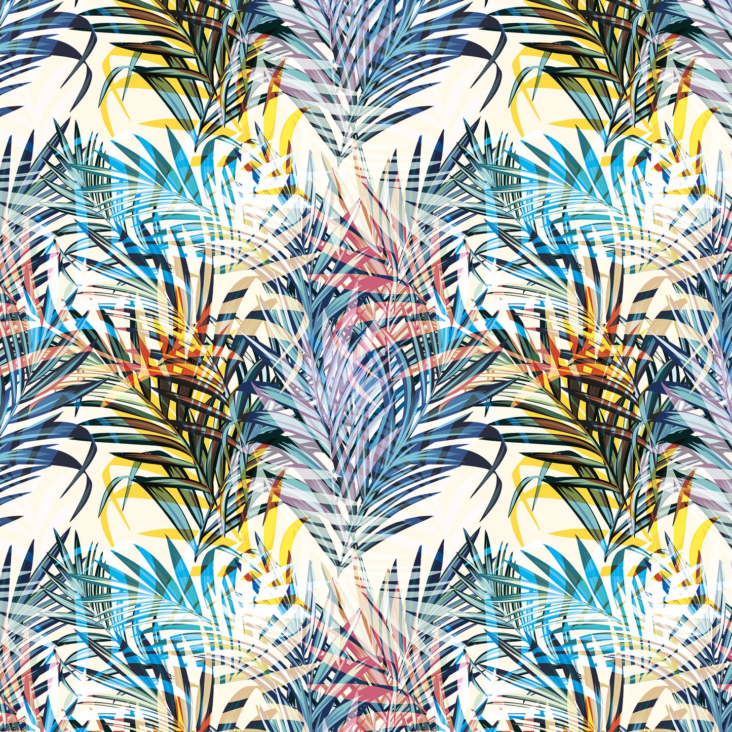 Designtapete Blätter Neon