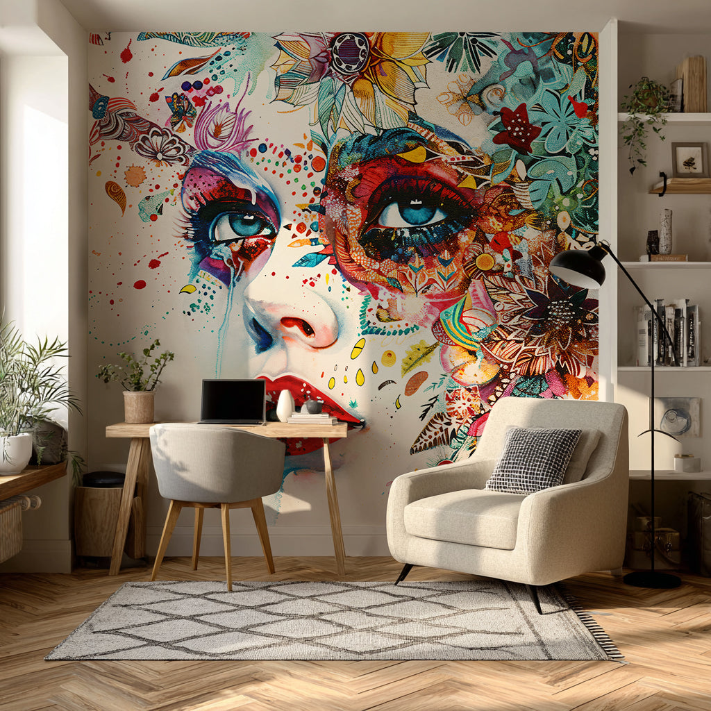 Designtapete Blumen Portrait