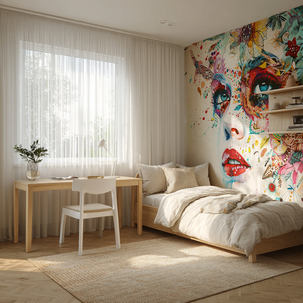 Designtapete Blumen Portrait