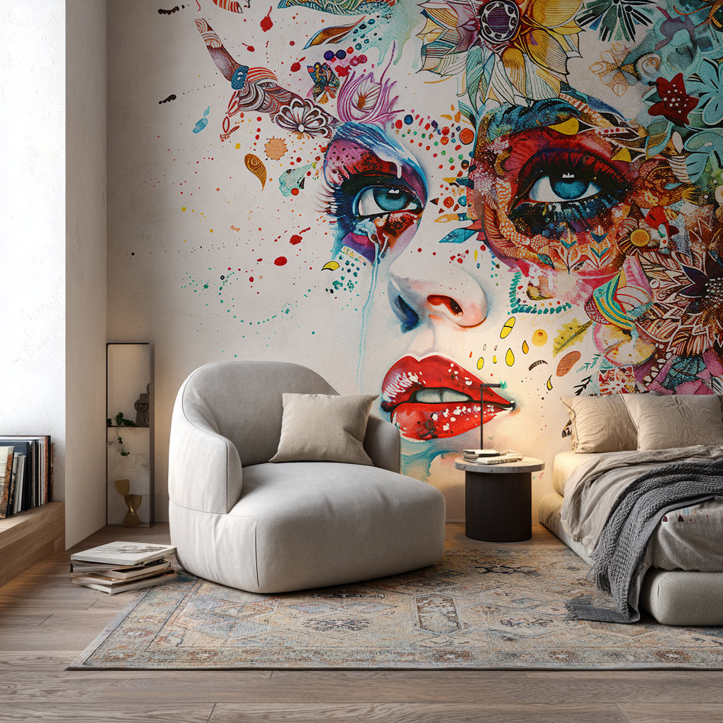 Designtapete Blumen Portrait