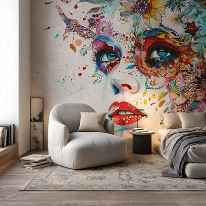 Designtapete Blumen Portrait