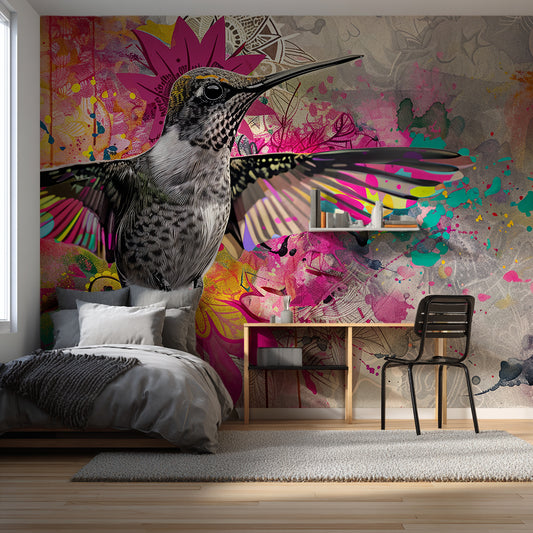 Designtapete Mandala Kolibri