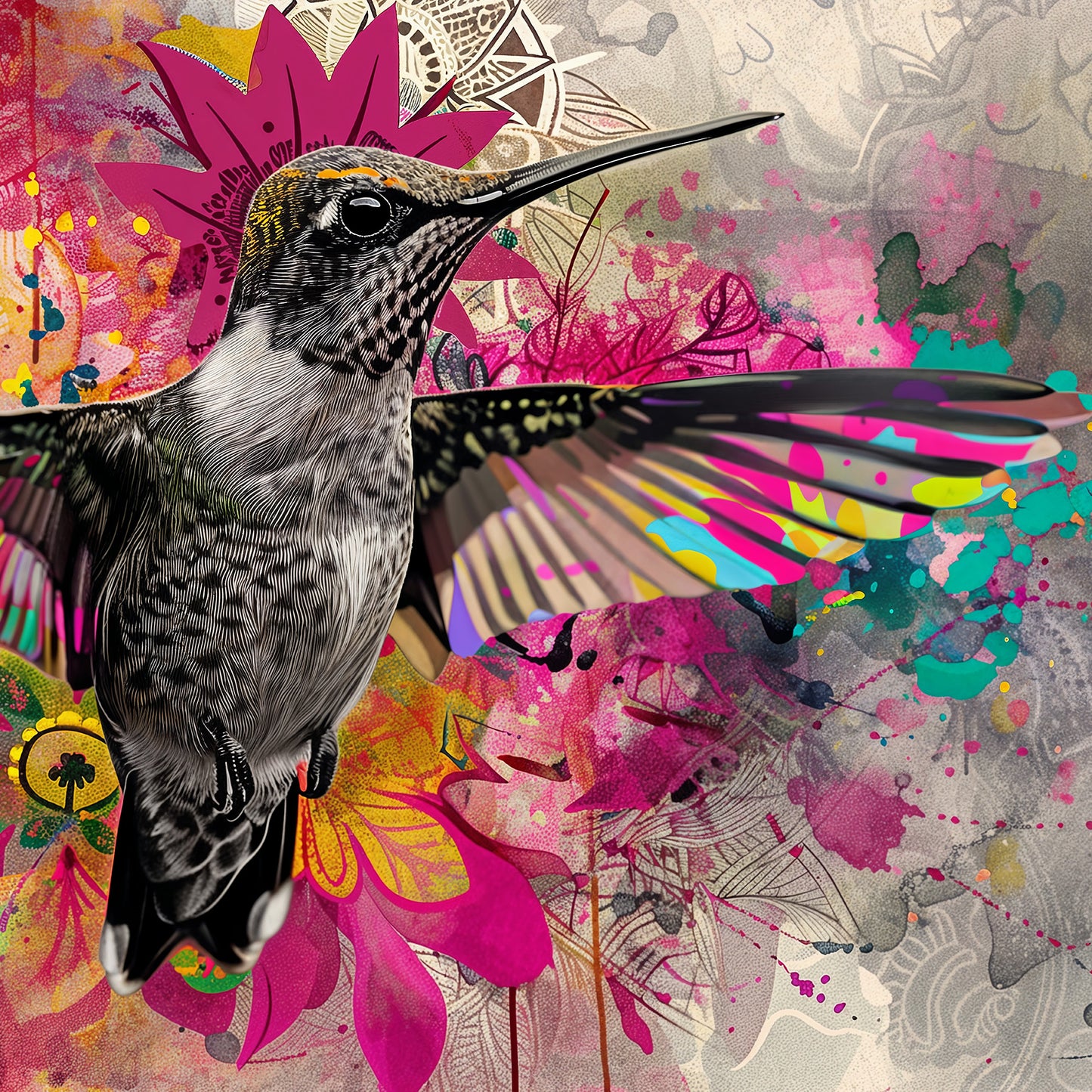 Designtapete Mandala Kolibri