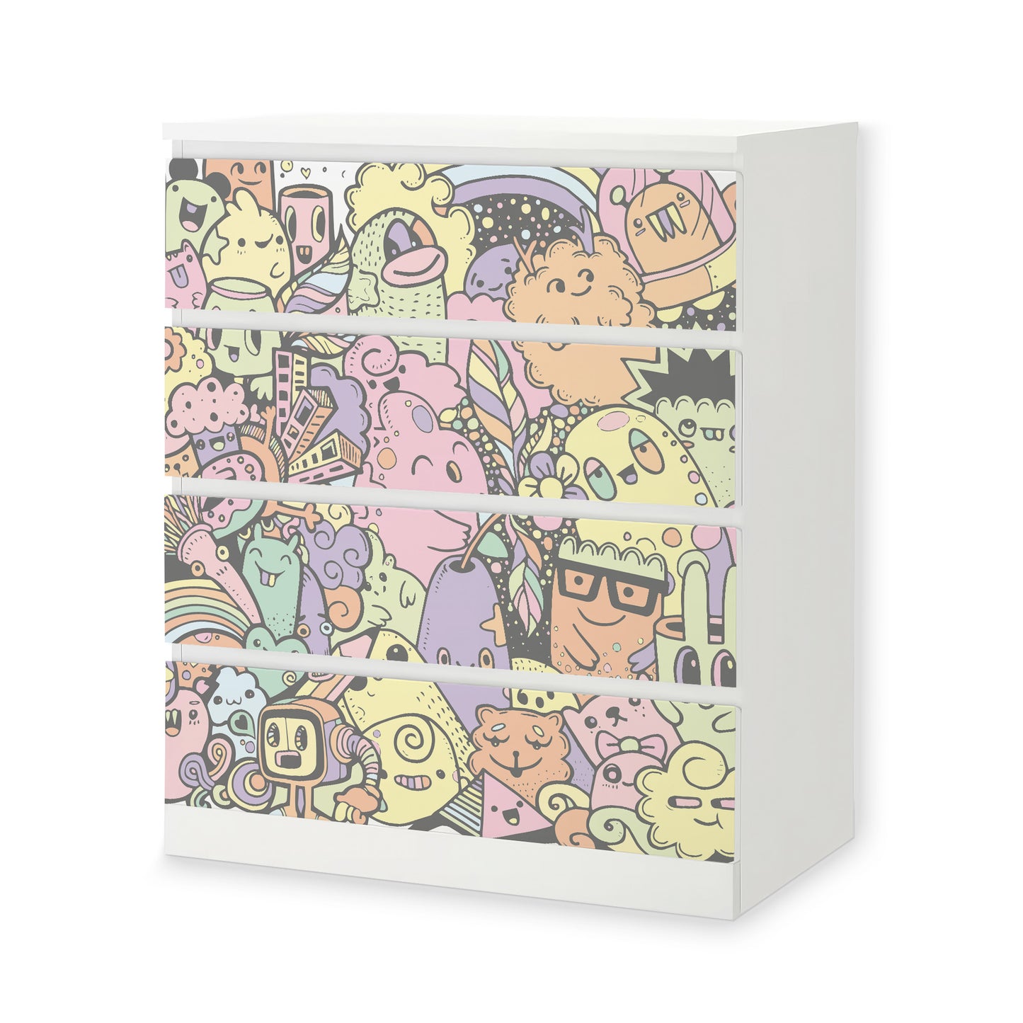 IKEA Malm Möbelfolie Doodle Parade
