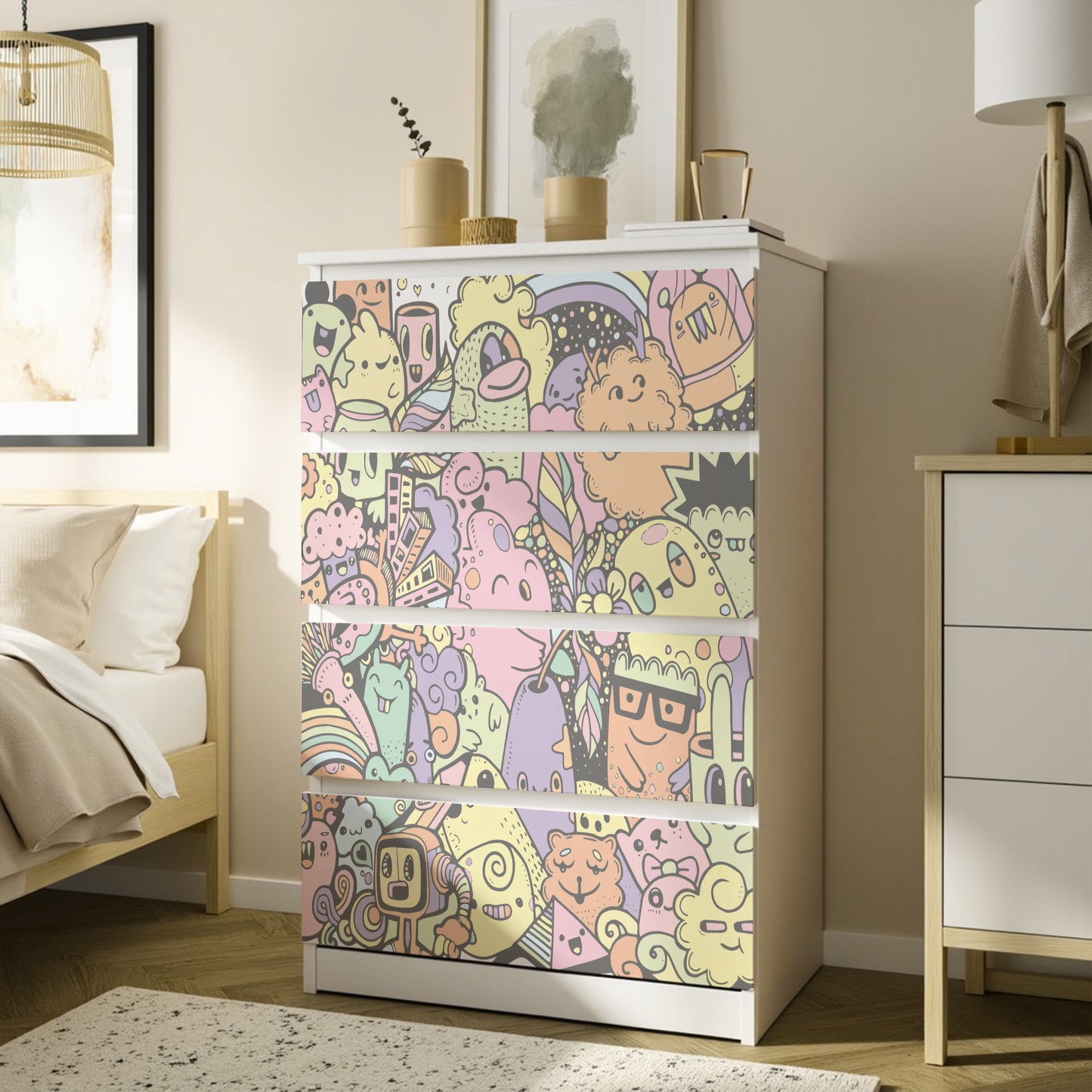 IKEA Malm Möbelfolie Doodle Parade