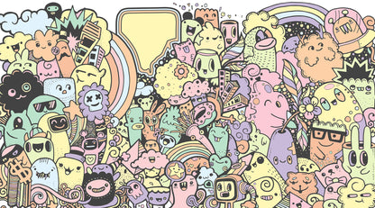 Designtapete Doodle Parade