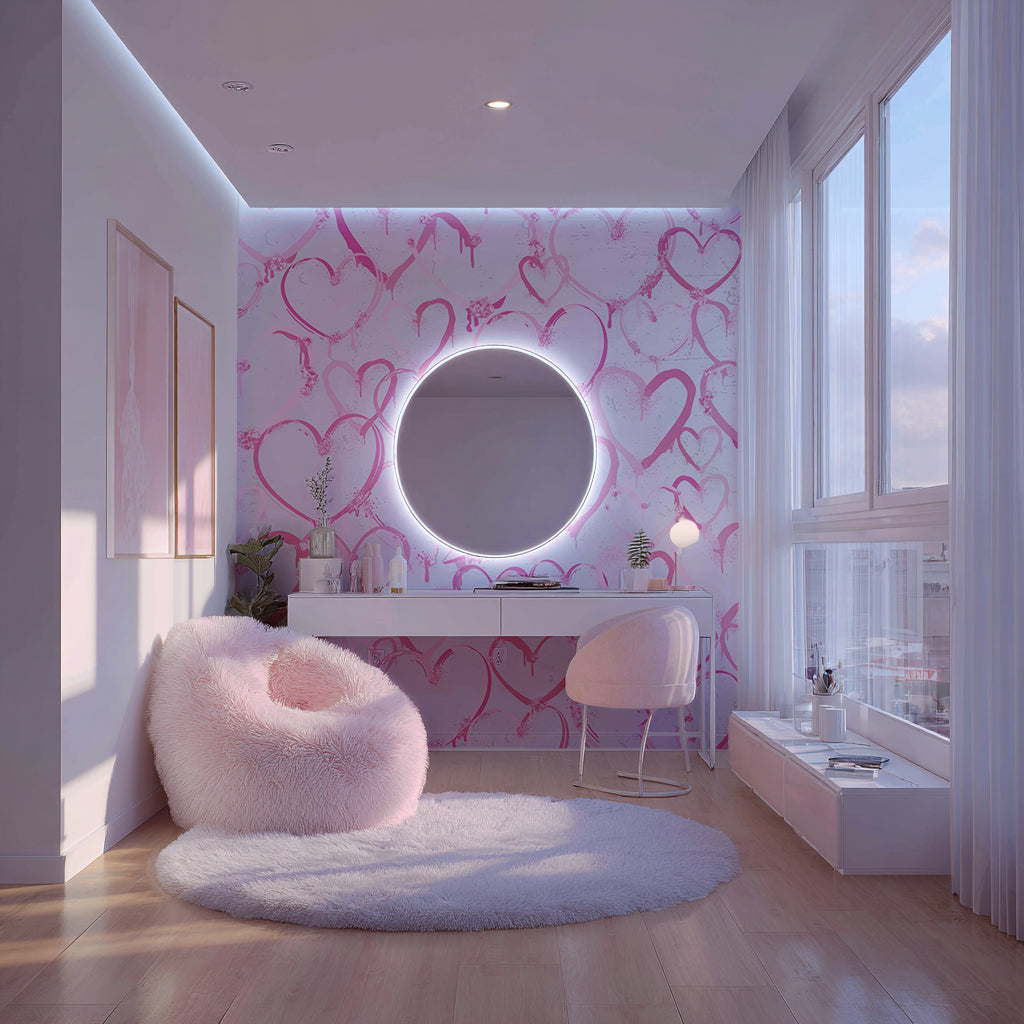 Designtapete Graffiti Herzen