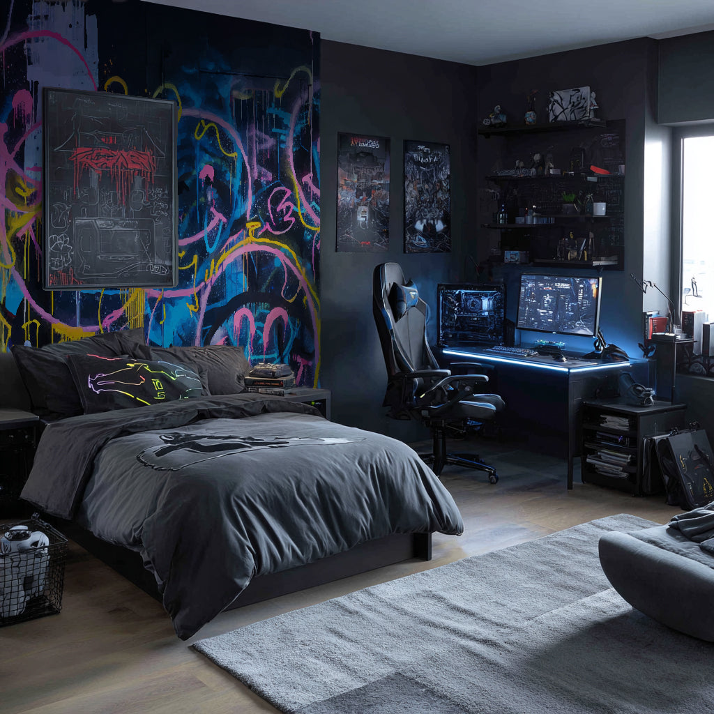 Designtapete Graffiti Smileys