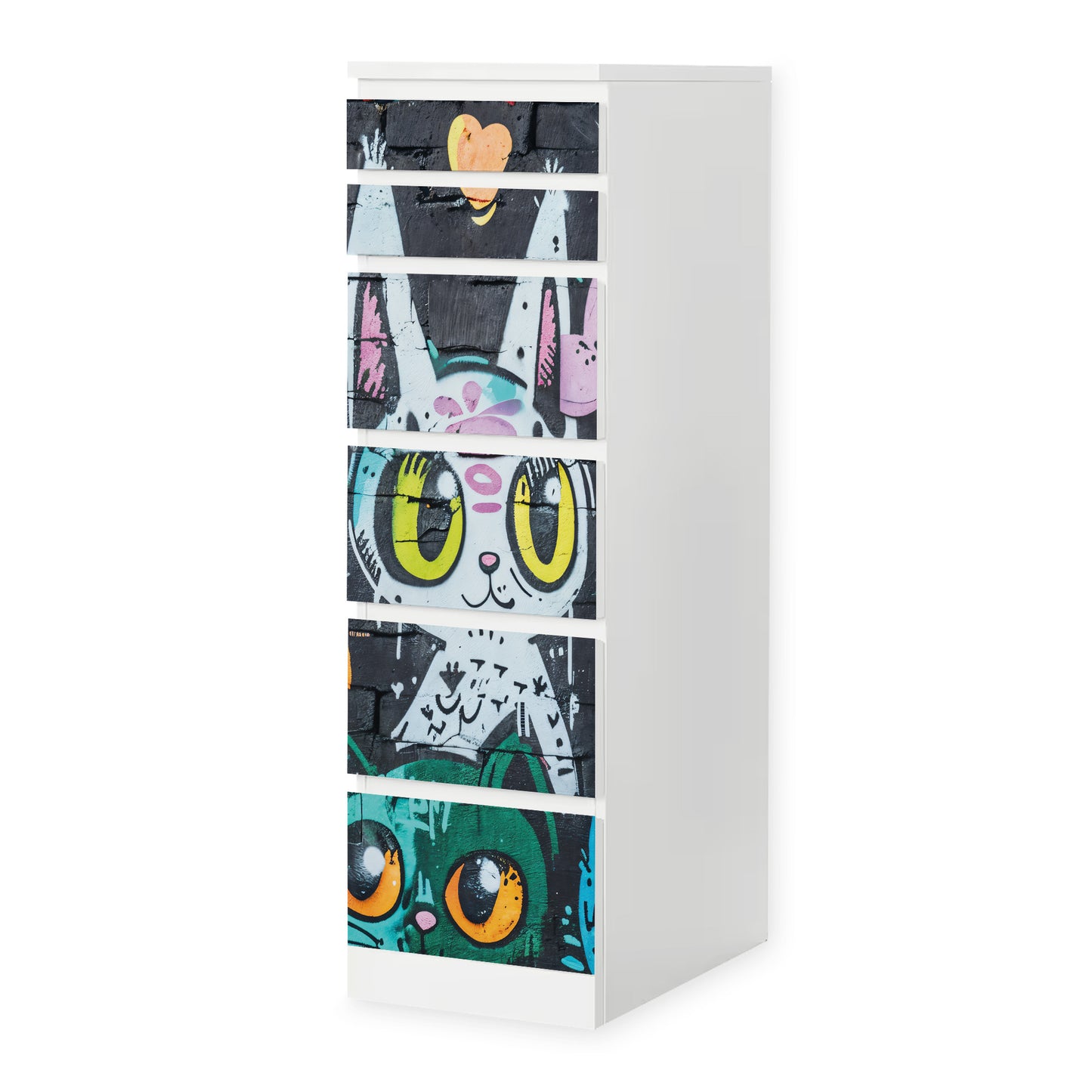 IKEA Malm Möbelfolie Graffiti Katzen
