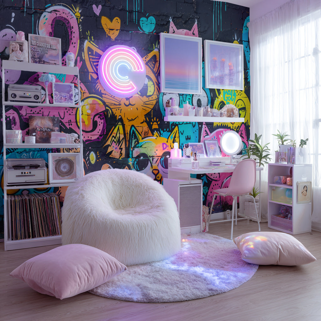 Designtapete Graffiti Katzen