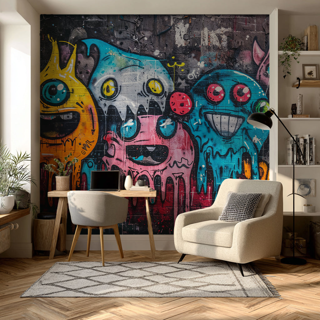 Designtapete Graffiti Monster