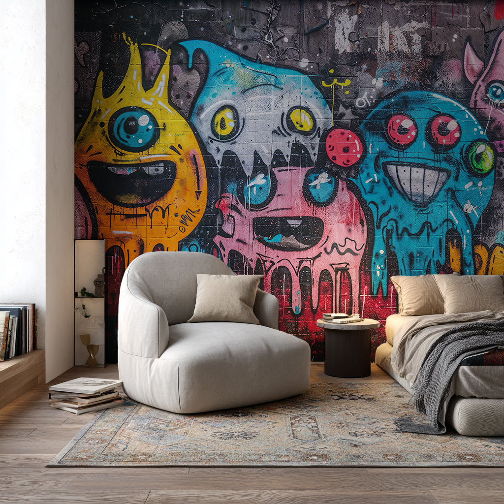 Designtapete Graffiti Monster
