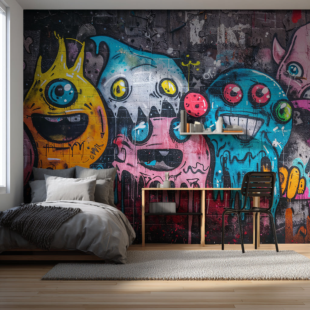 Designtapete Graffiti Monster